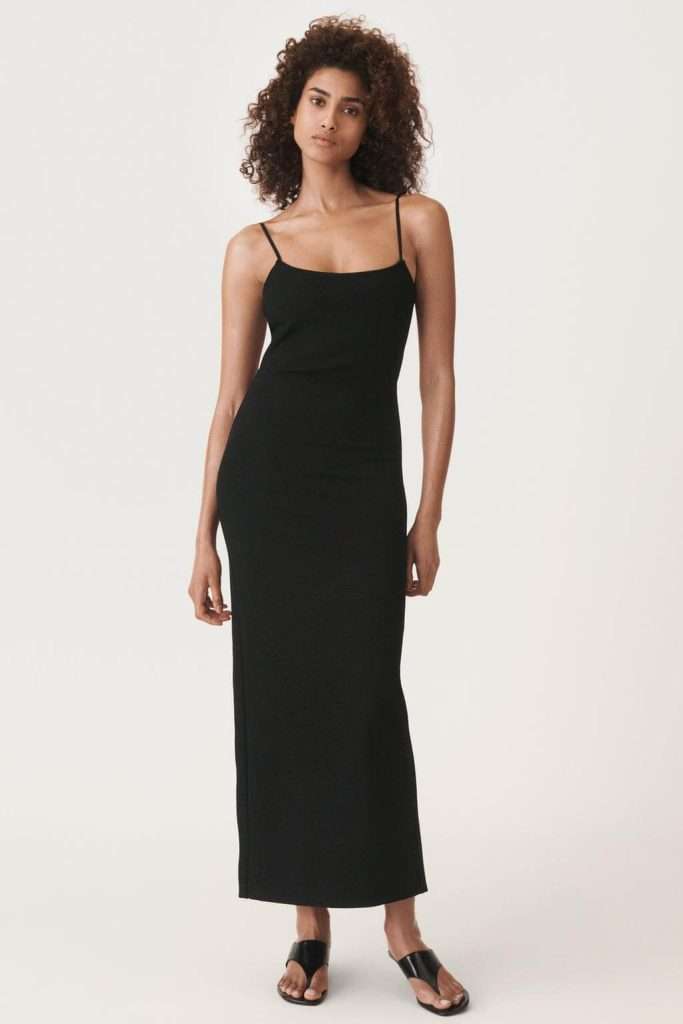 zara crna midi haljina
